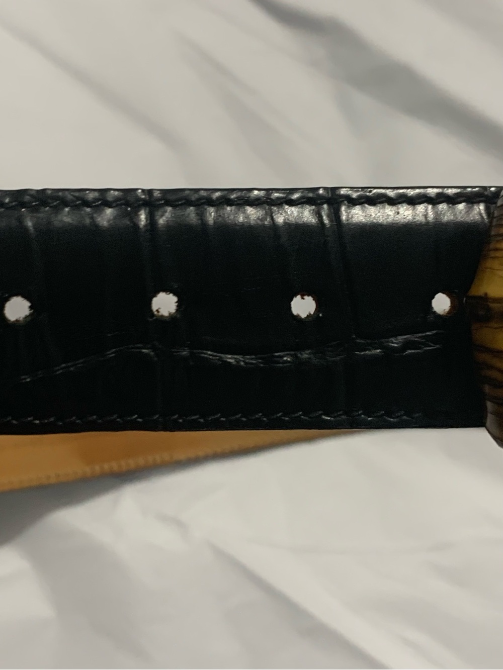 Harold's Powell Black Leather Belt with Bamboo-Style Buckle - Picture 14 of 16
